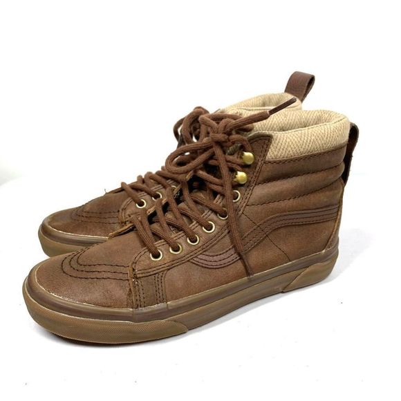 Vans SK8 HI MTE Unisex Brown Leather Ankle Boots Women 9 Mens 7.5. RARE - Picture 3 of 5